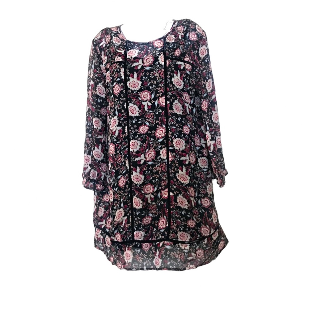 Flowy Chiffon Floral Printed Shift Dress